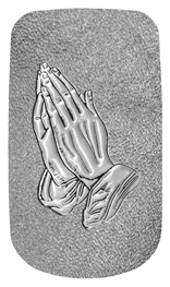 DAROYAL-516-SL-SH-SL Silver Praying Hands Shimmer Silver